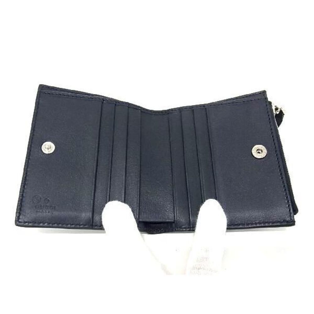 GUCCI guccissima Leather Bi fold Wallet Navy Blue - Picture 3 of 6